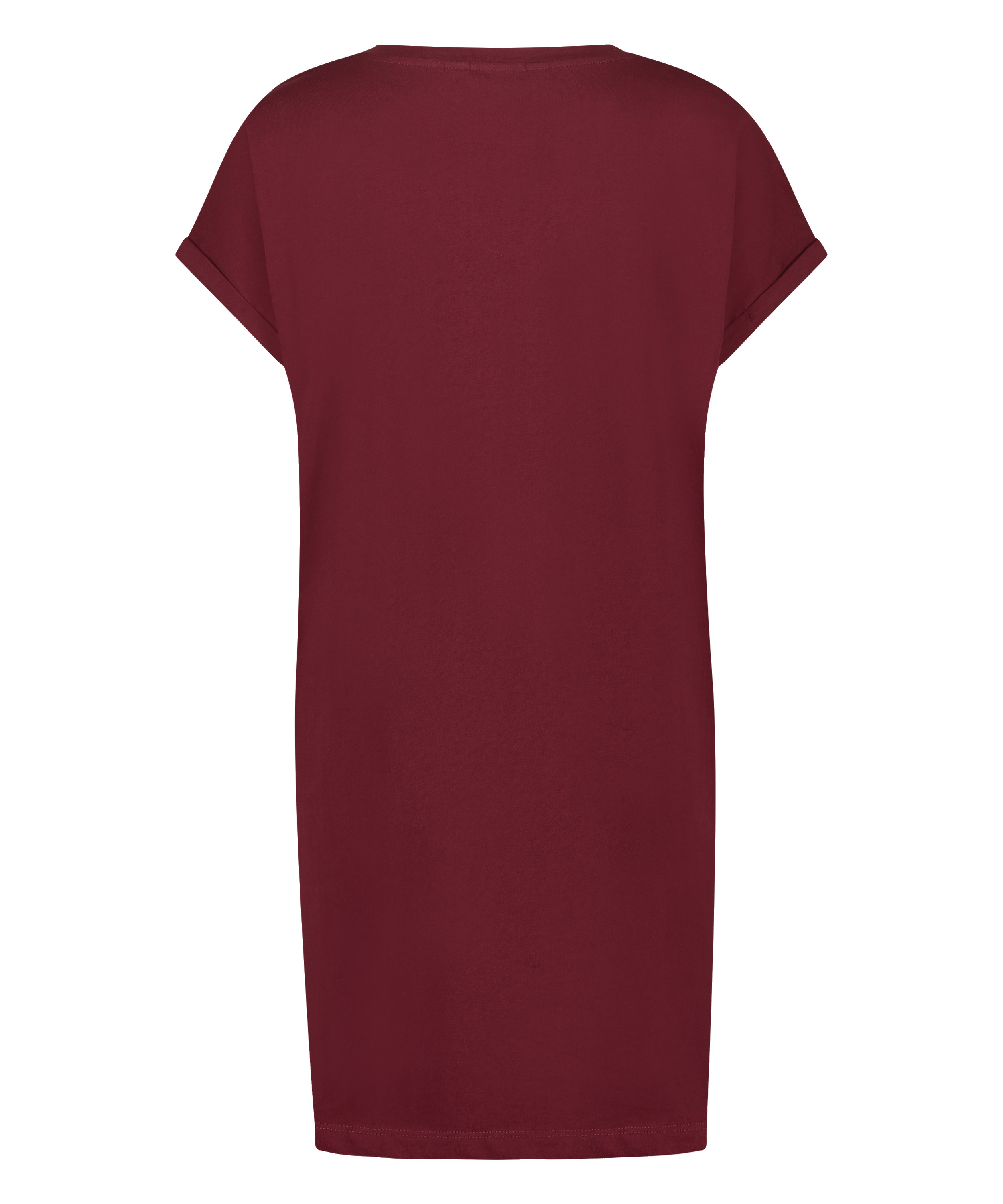 Chemise de nuit &agrave; col rond, Rouge, main