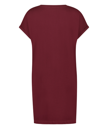 Chemise de nuit &agrave; col rond, Rouge