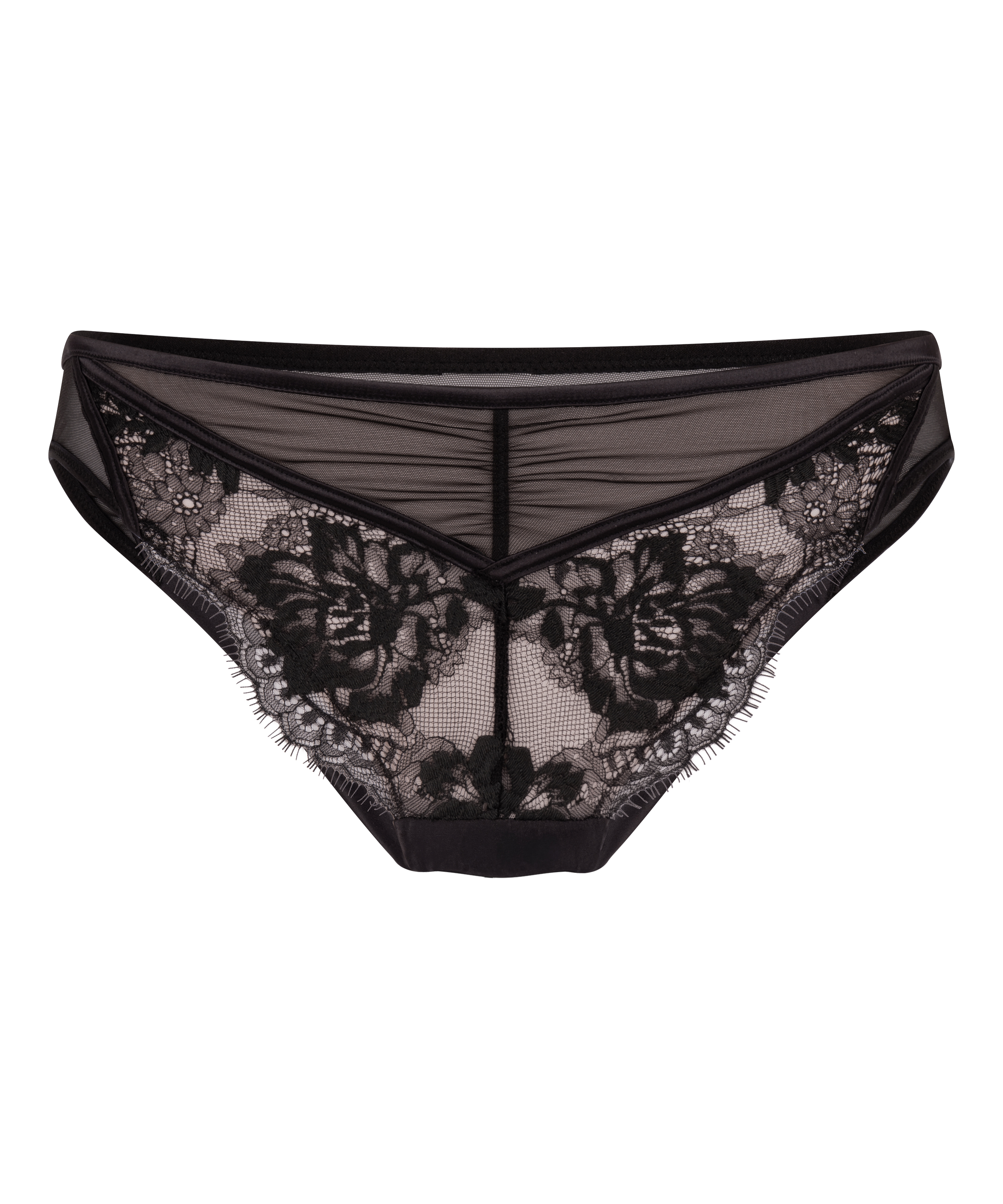 Culotte brésilienne jambe haute Cynthia, Noir, main