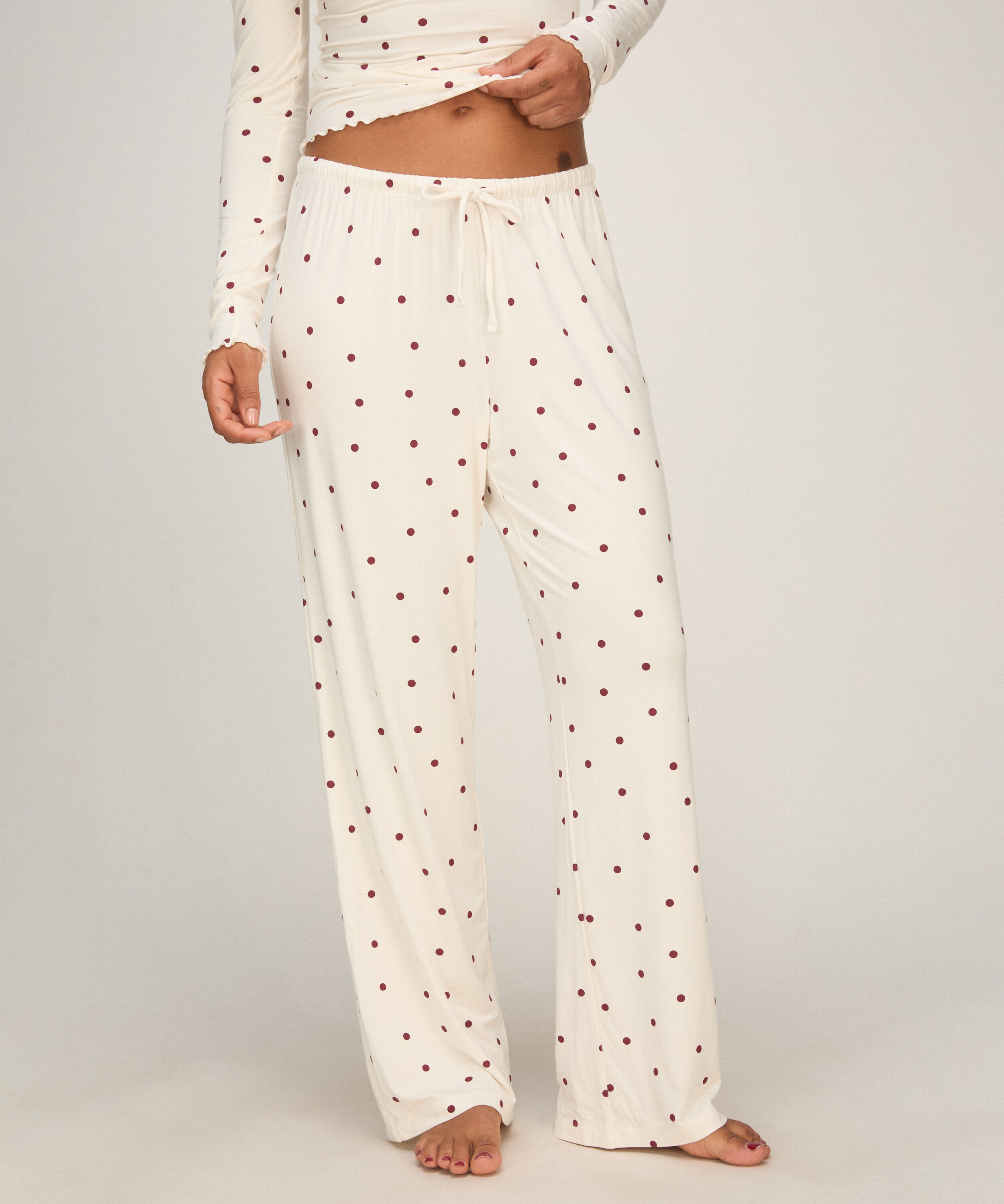 Pant Jersey Dot, Blanc Pant Jersey Dot, Blanc