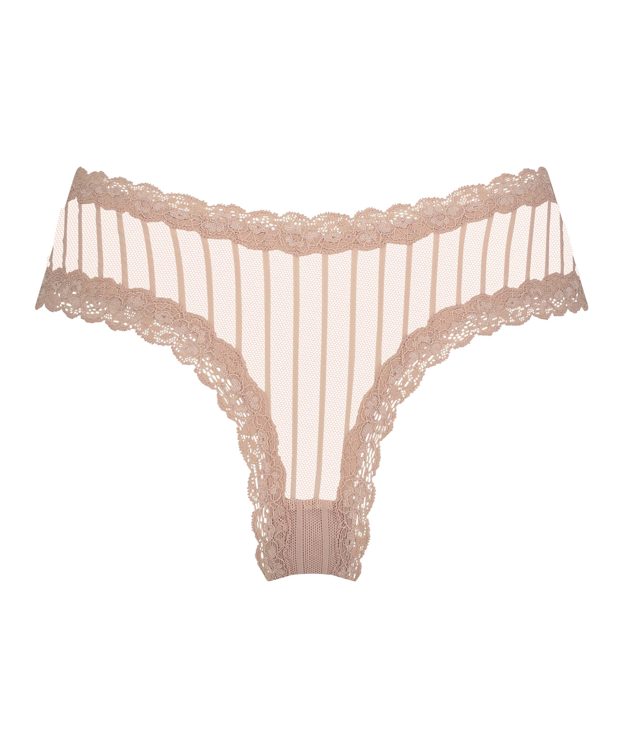 Slip brésilien V-shape Mesh, Beige, main