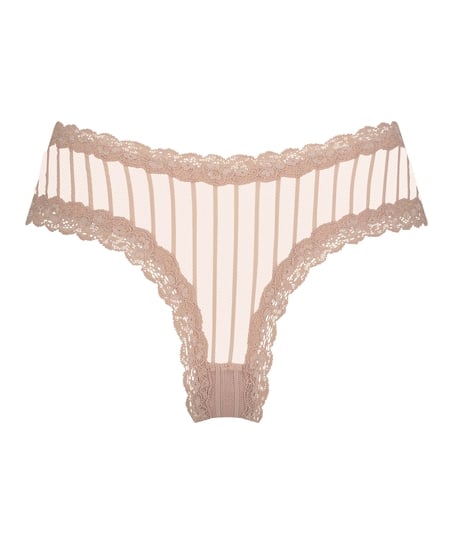 Slip brésilien V-shape Mesh, Beige