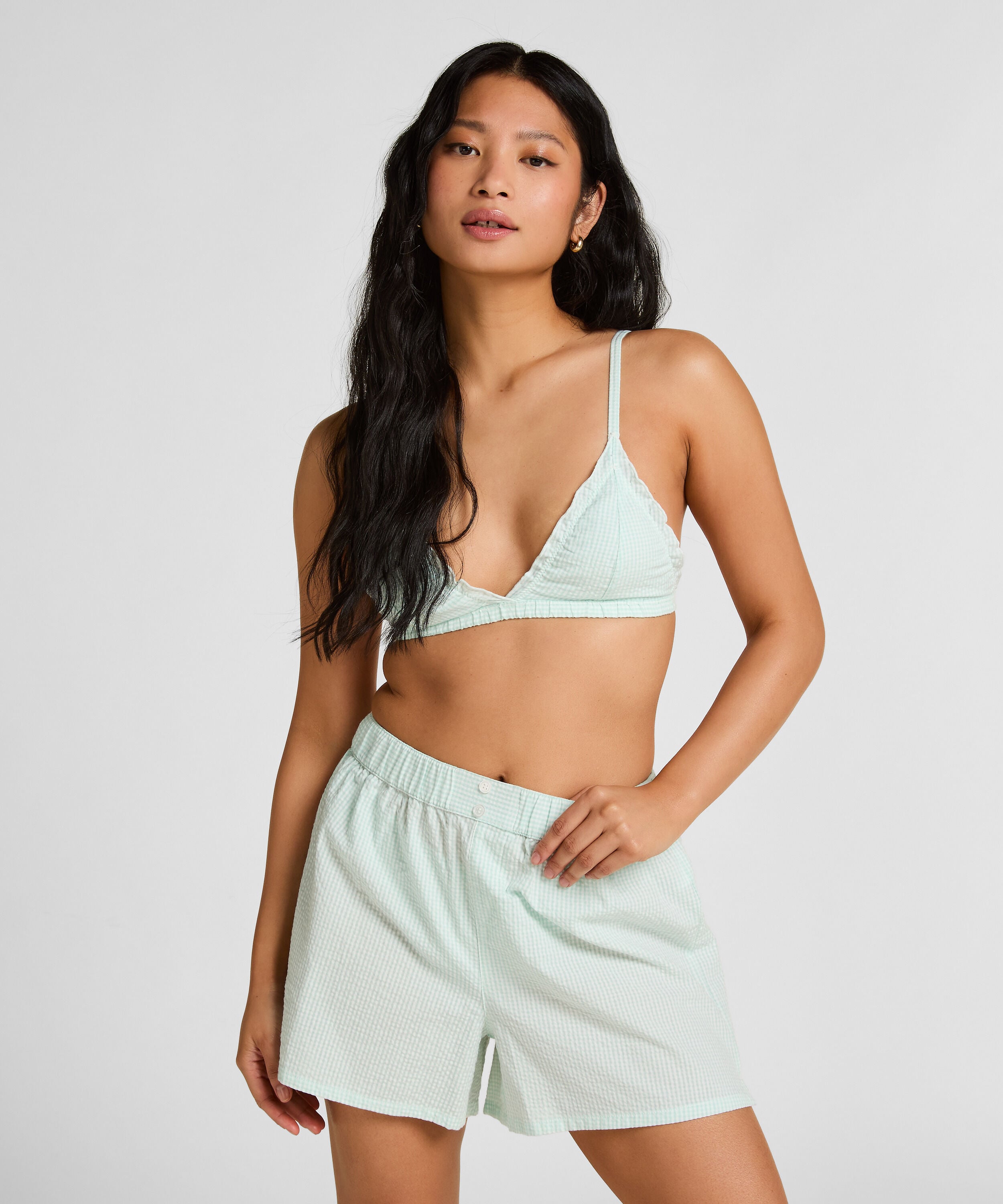 Short de Pyjama Seersucker, Vert Short de Pyjama Seersucker, Vert