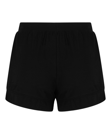 Short en jersey côtelé Essential, Noir