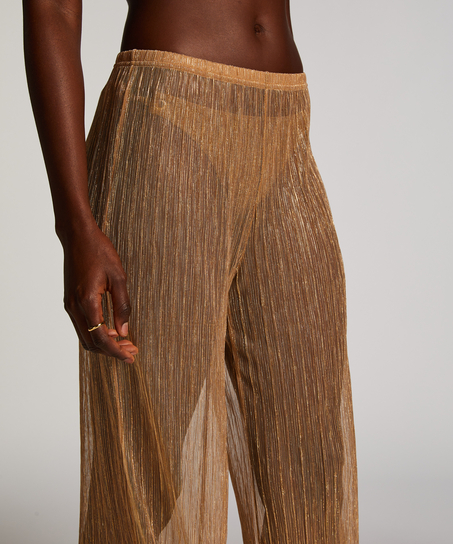 Pantalon de plage brillant Goldie, Jaune