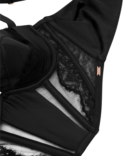 Soutien-gorge bustier à armatures préformé Nicole, Noir