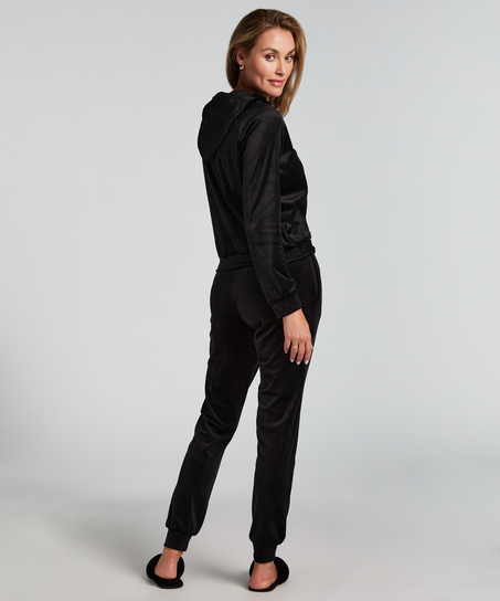 Petite Pantalon de jogging Velours, Noir