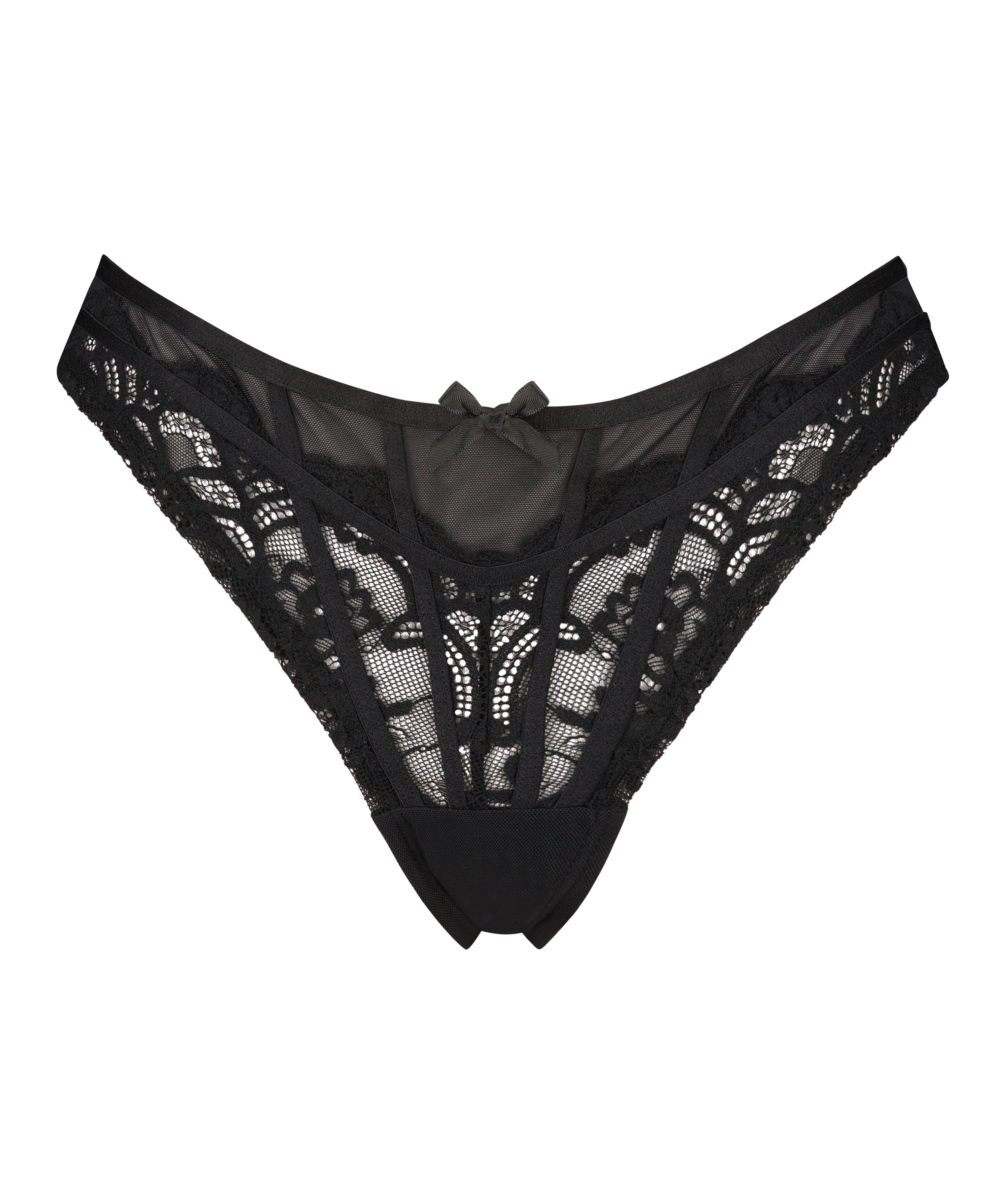 Slip br&eacute;silien &eacute;chancr&eacute; Arla, Noir, main