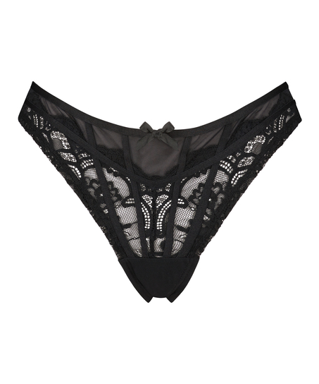 Slip br&eacute;silien &eacute;chancr&eacute; Arla, Noir