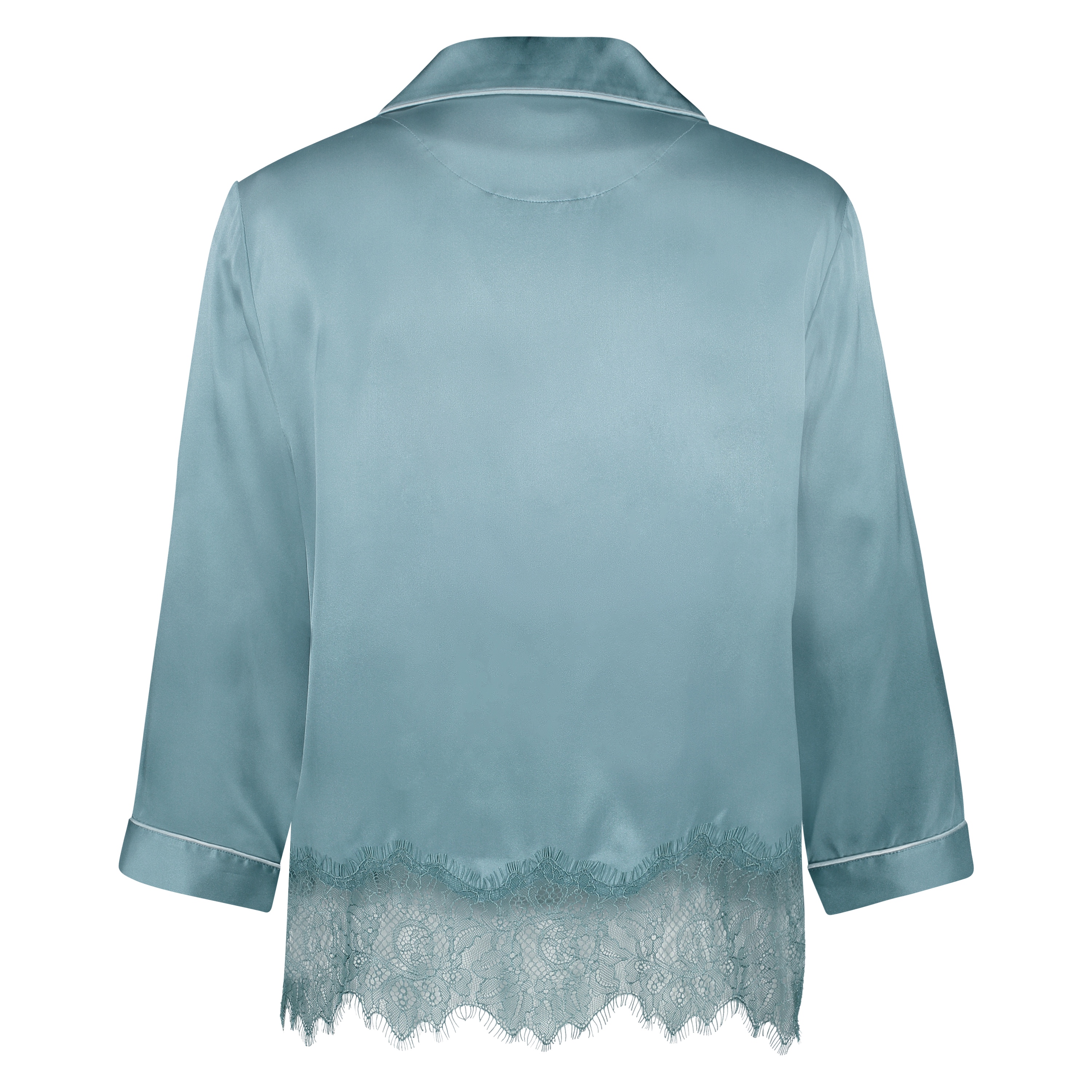 Veste de pyjama en soie, Bleu, main