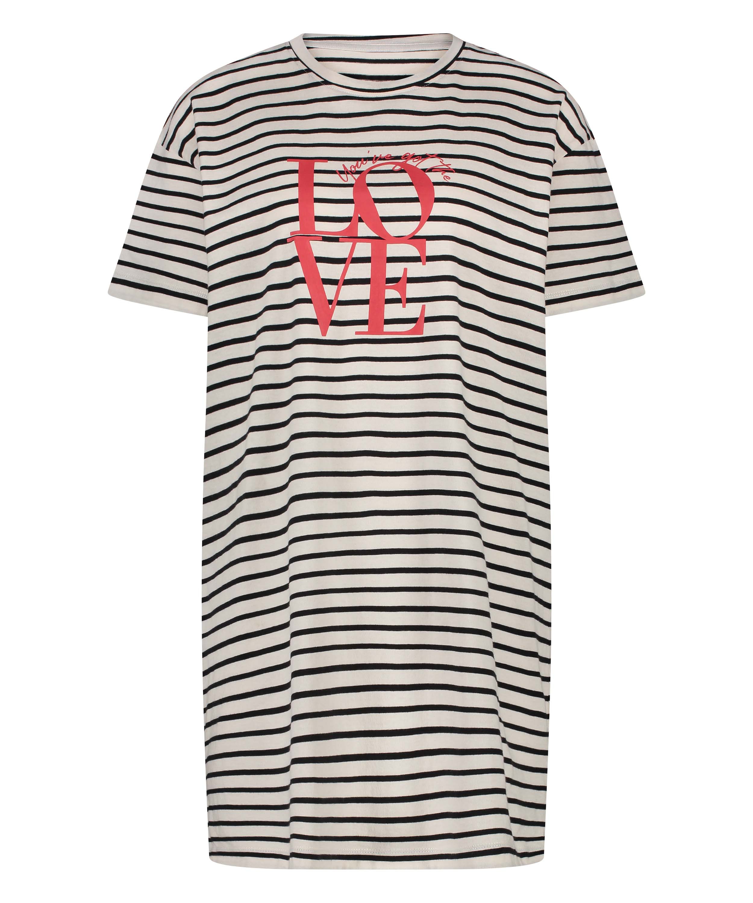 Chemise de nuit à col rond, Noir, main