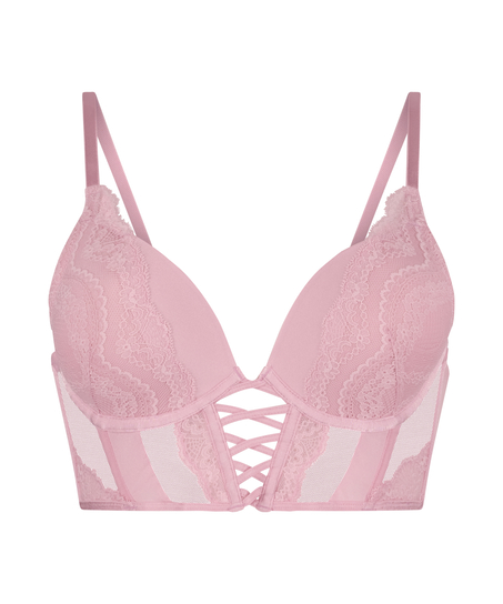 Soutien-gorge Push-Up rembourré à armatures longline Selina, Rose