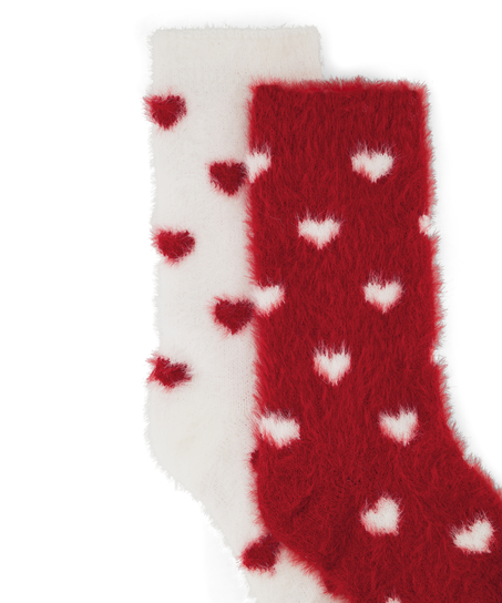 Lot de 2 Paires de Chaussettes Cosy, Blanc