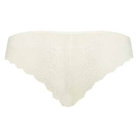 Slip brésilien iInvisible Lace Back, Blanc
