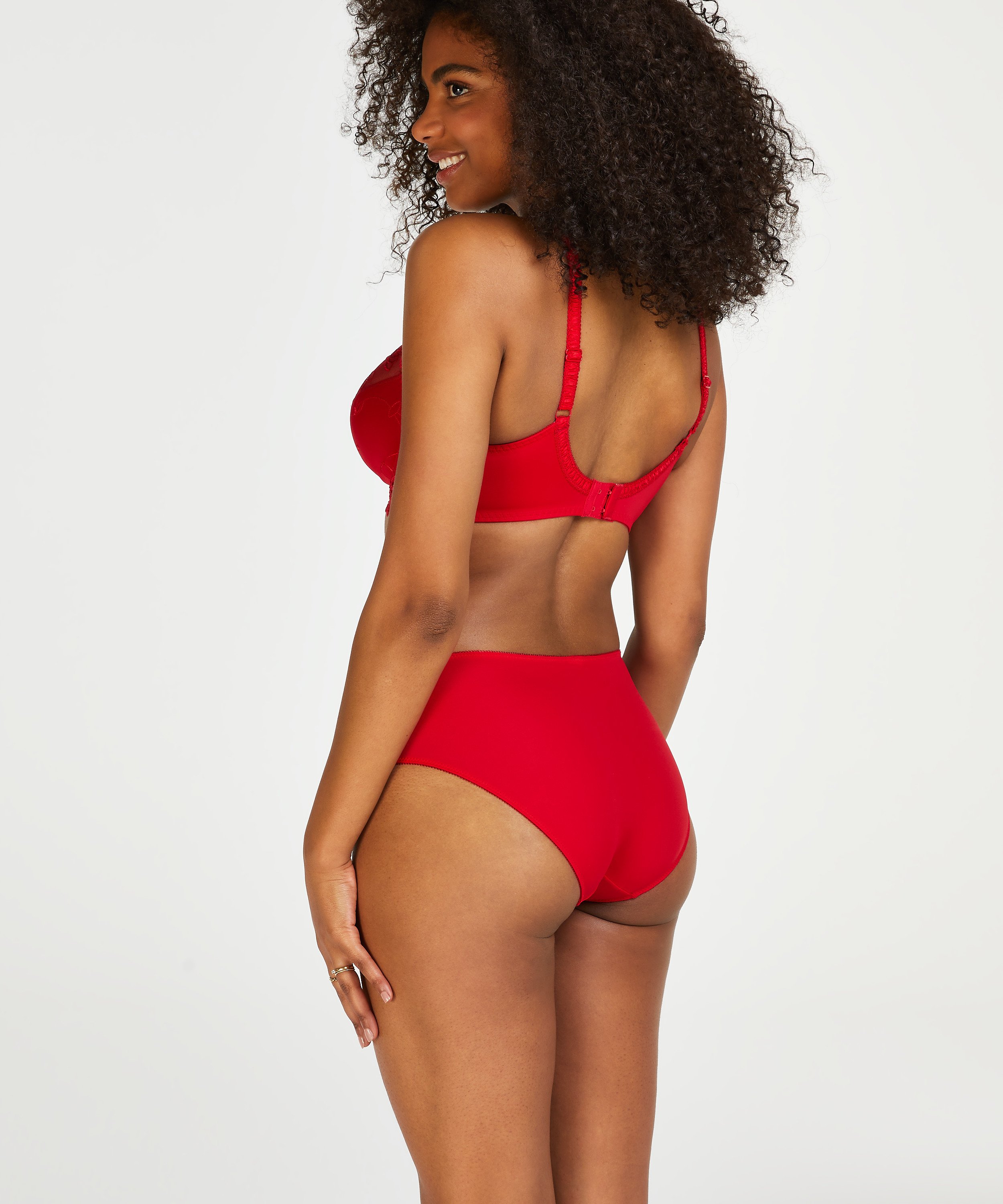 Slip taille haute Diva, Rouge, main