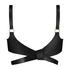 Brassière bandeau en cuir synthétique, Noir
