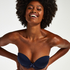 Soutien-gorge sans bretelles rembourré à armatures Rya, Bleu