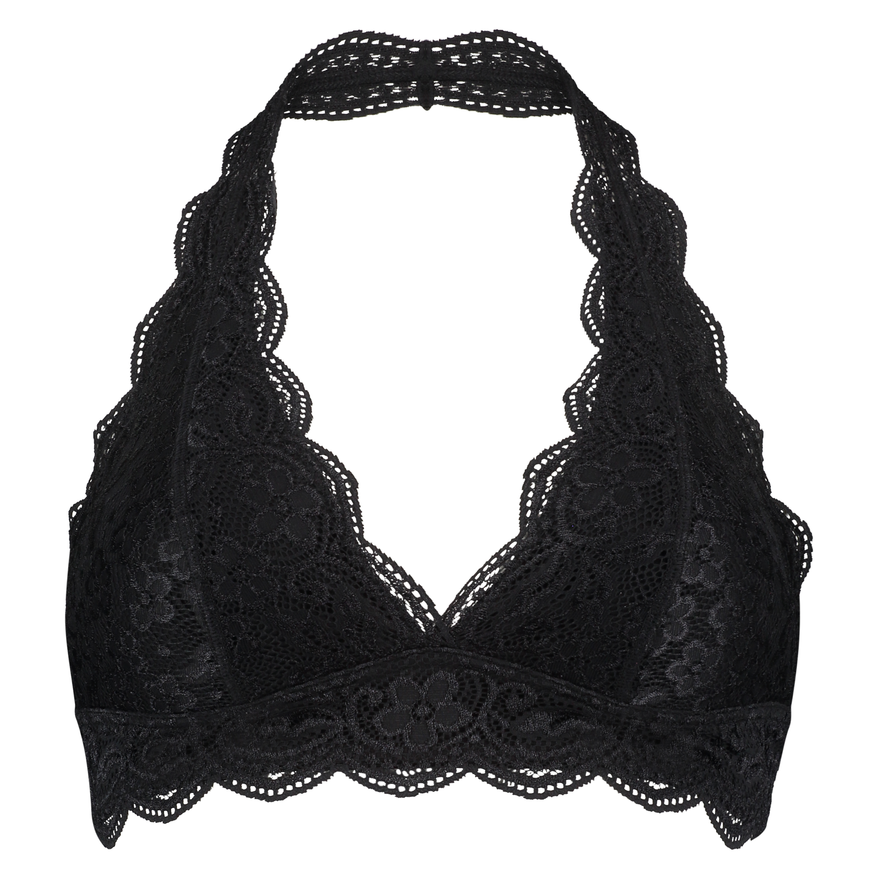 Brassière Halter Lace, Noir, main