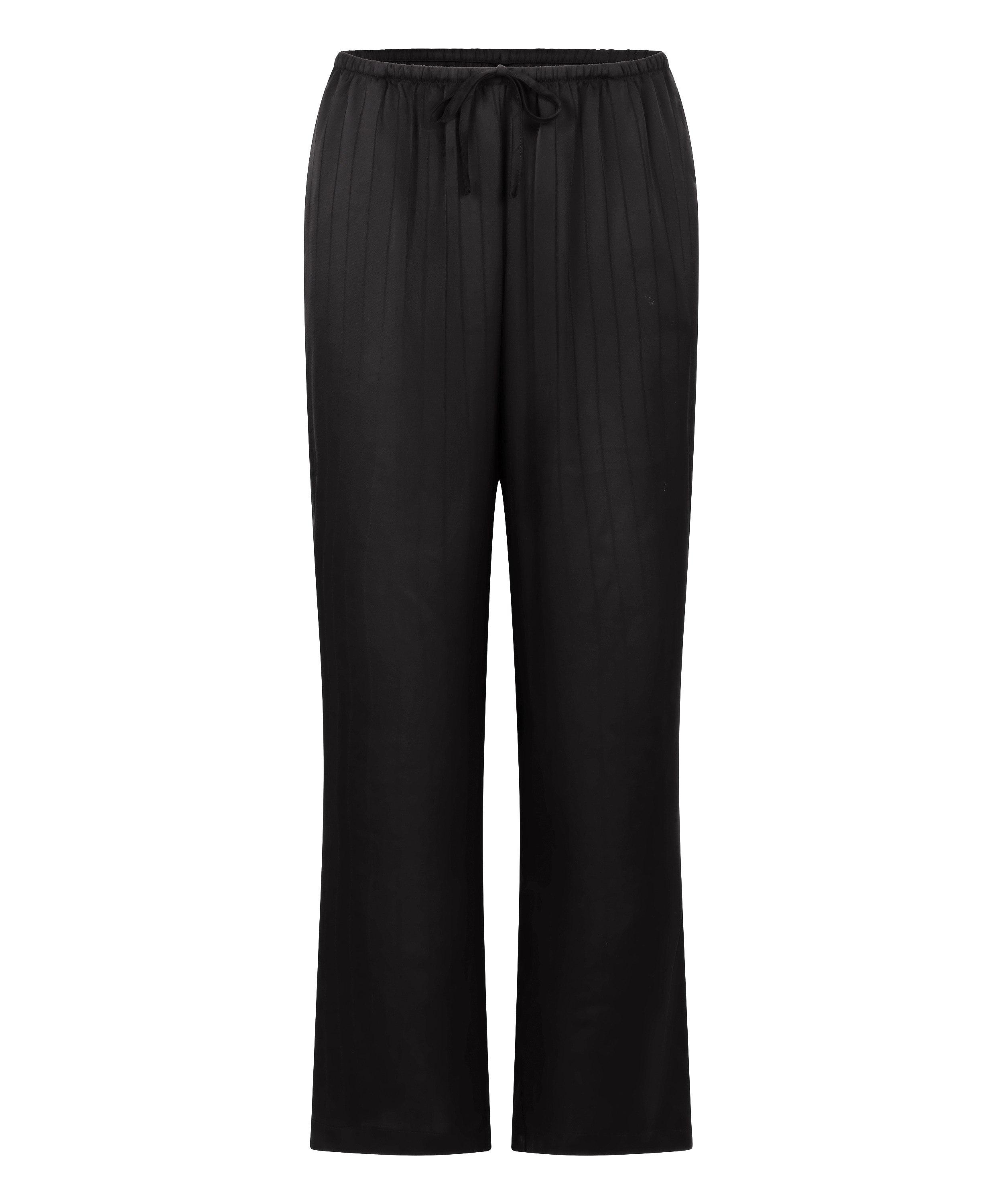 Pantalon à rayures en satin, Noir, main
