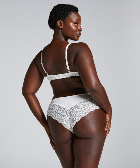 Slip brésilien Marine, Blanc