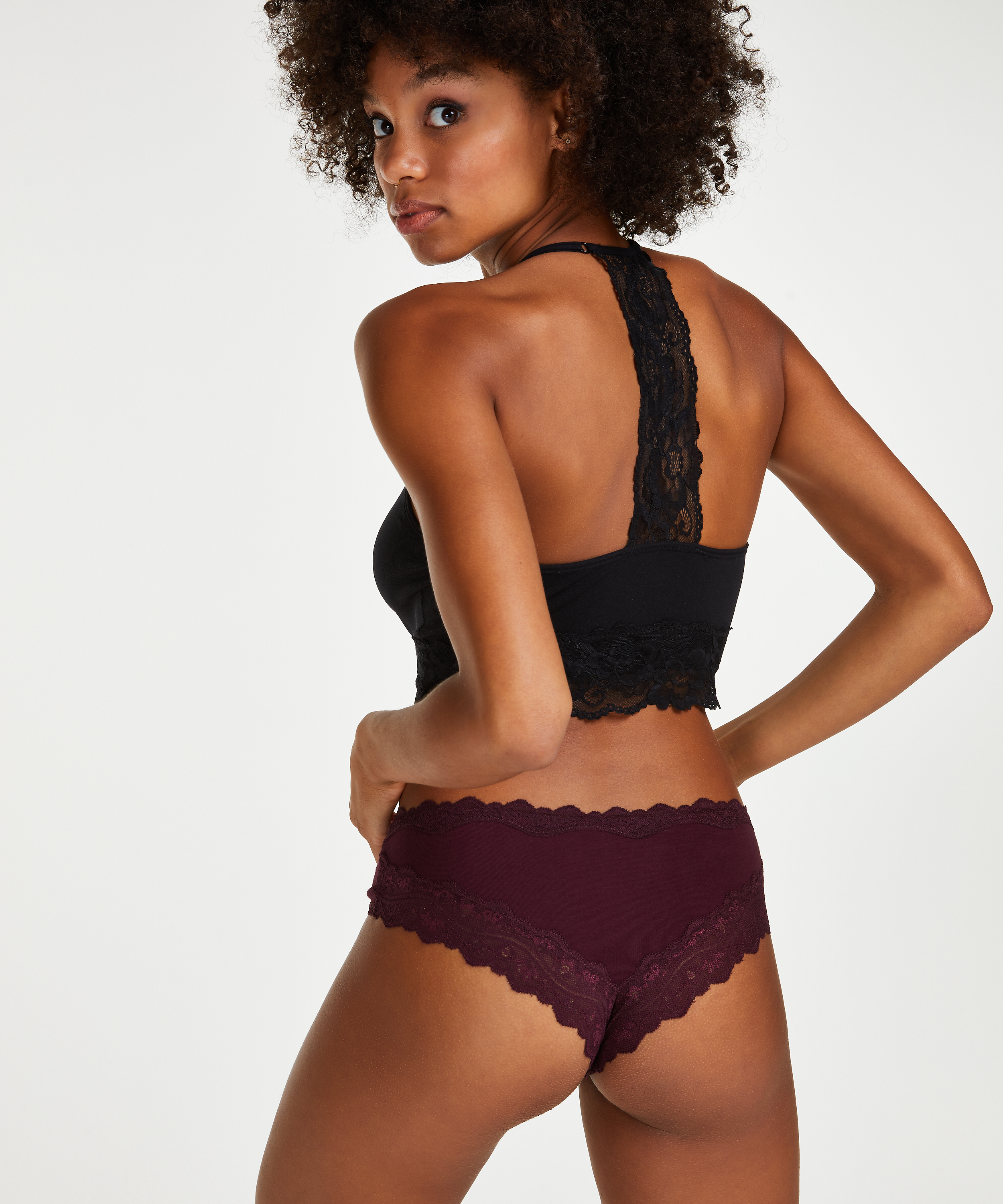 Slip brésilien coton, Rouge, main