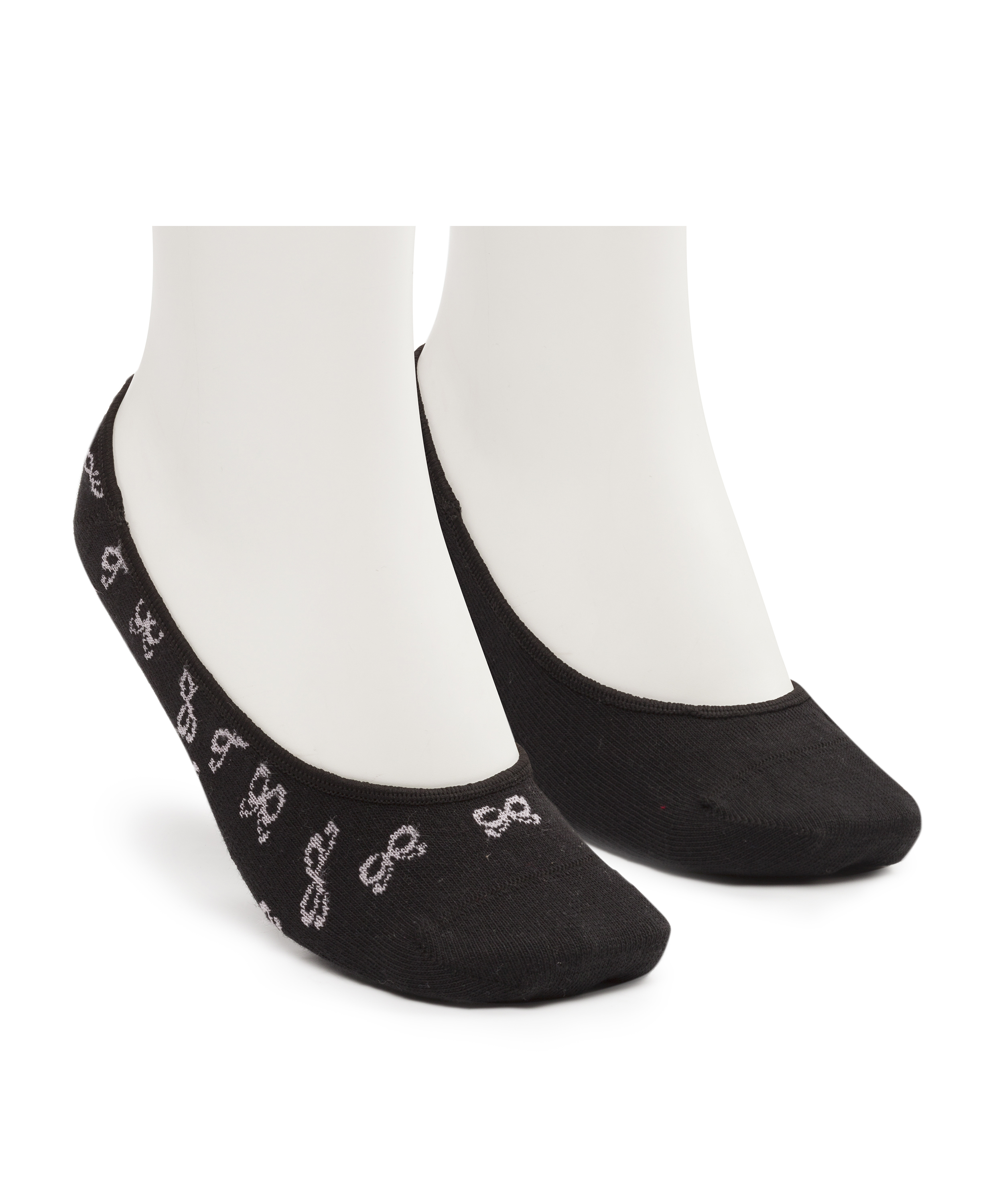 Lot de 2 paires de footies, Noir, main