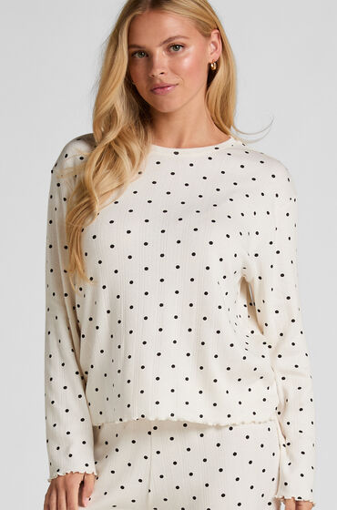 Hunkemöller Pyjama Top Loose Pointelle Blanc