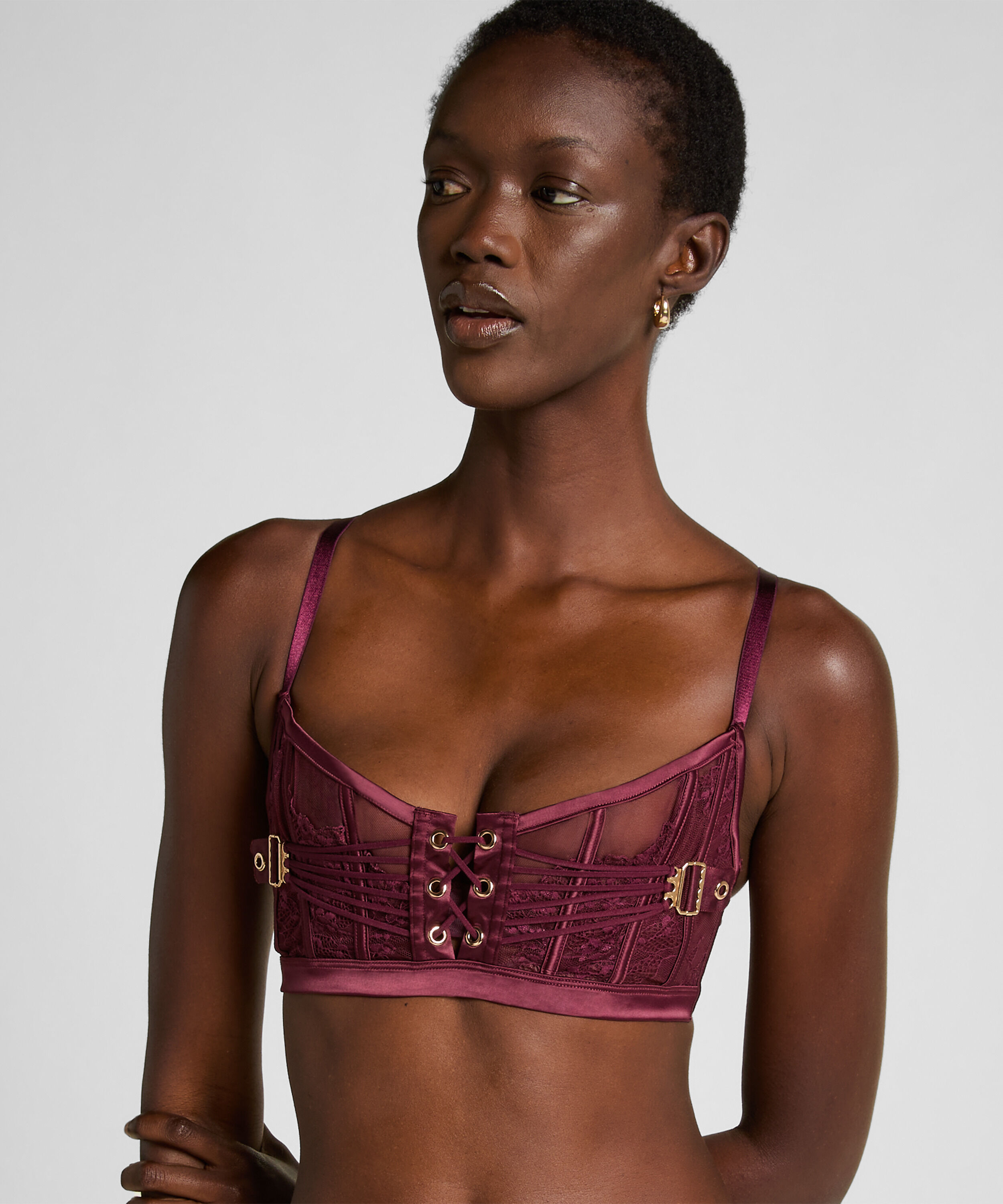 Soutien-gorge non rembourré longline Avela, Rouge