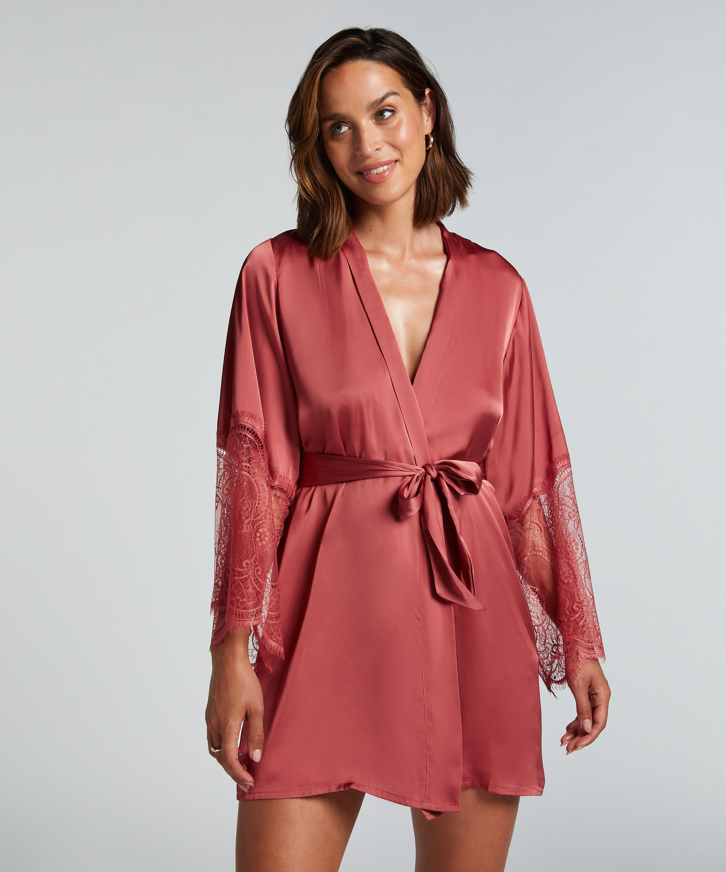 Kimono Satin, Rose, main