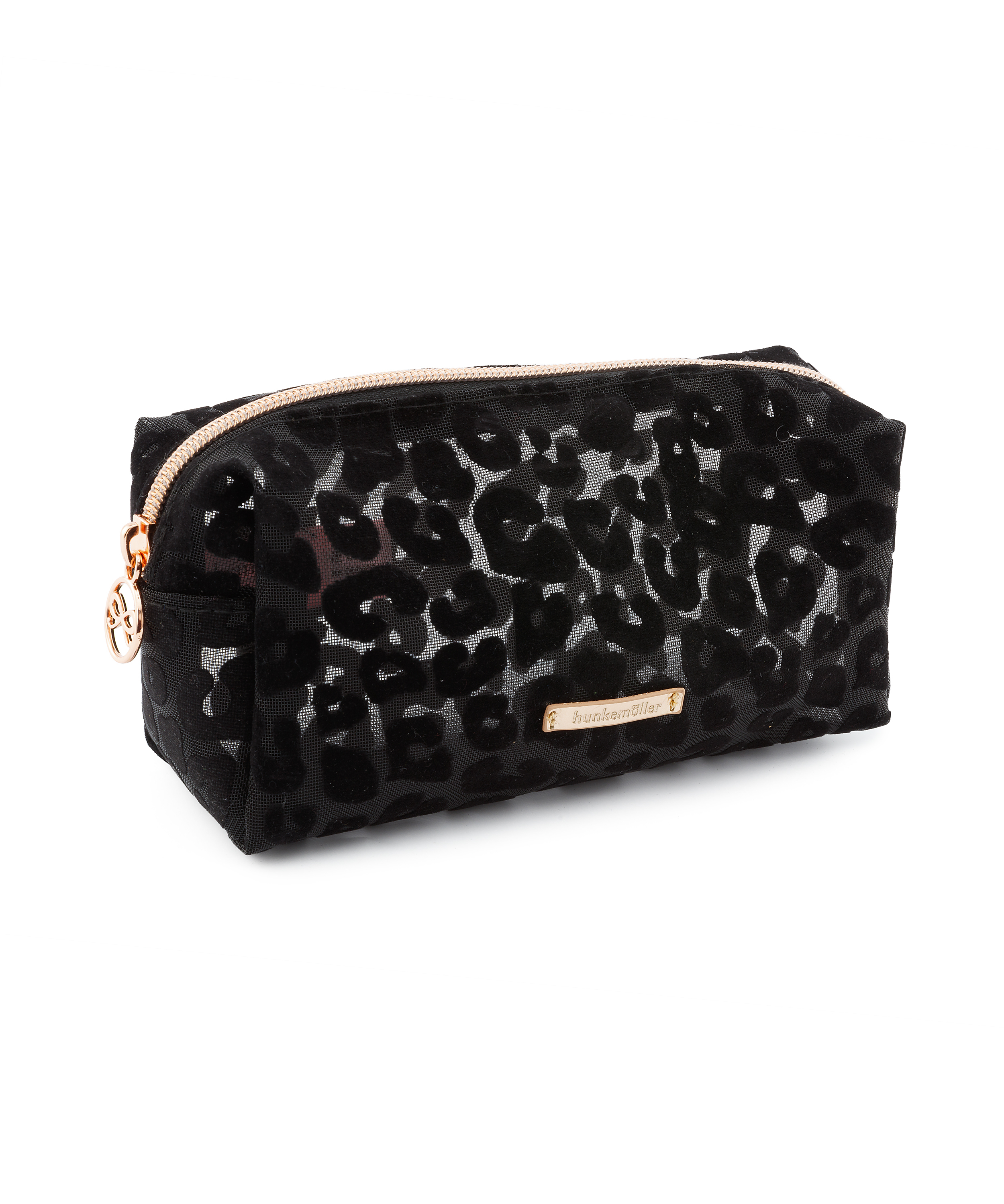 Trousse de maquillage mesh Leopard, Noir, main