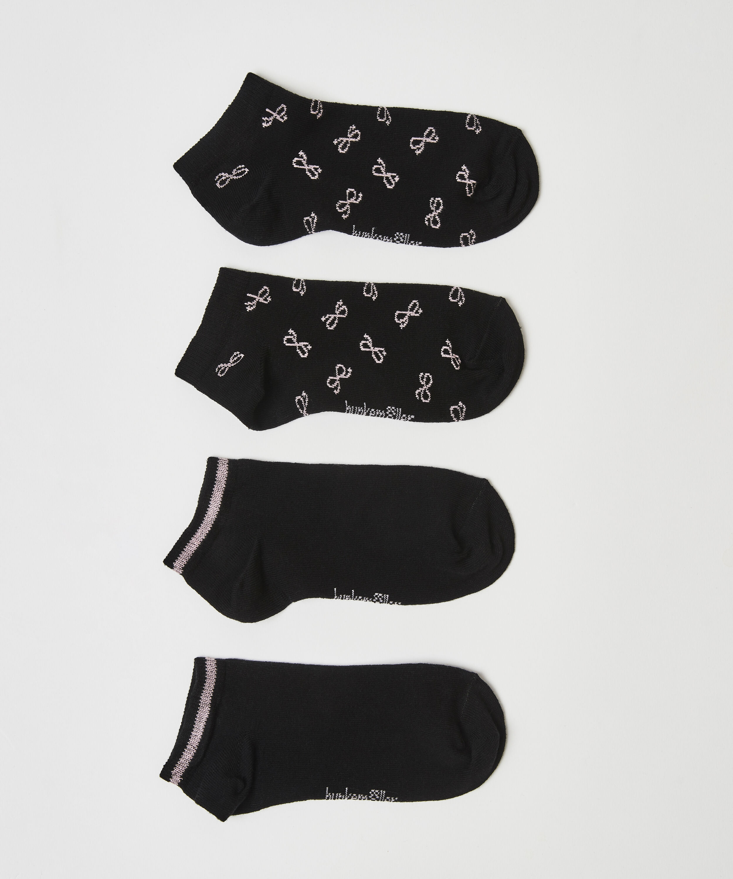 Lot de 2 paires de chaussettes en coton Trainerliners , Noir