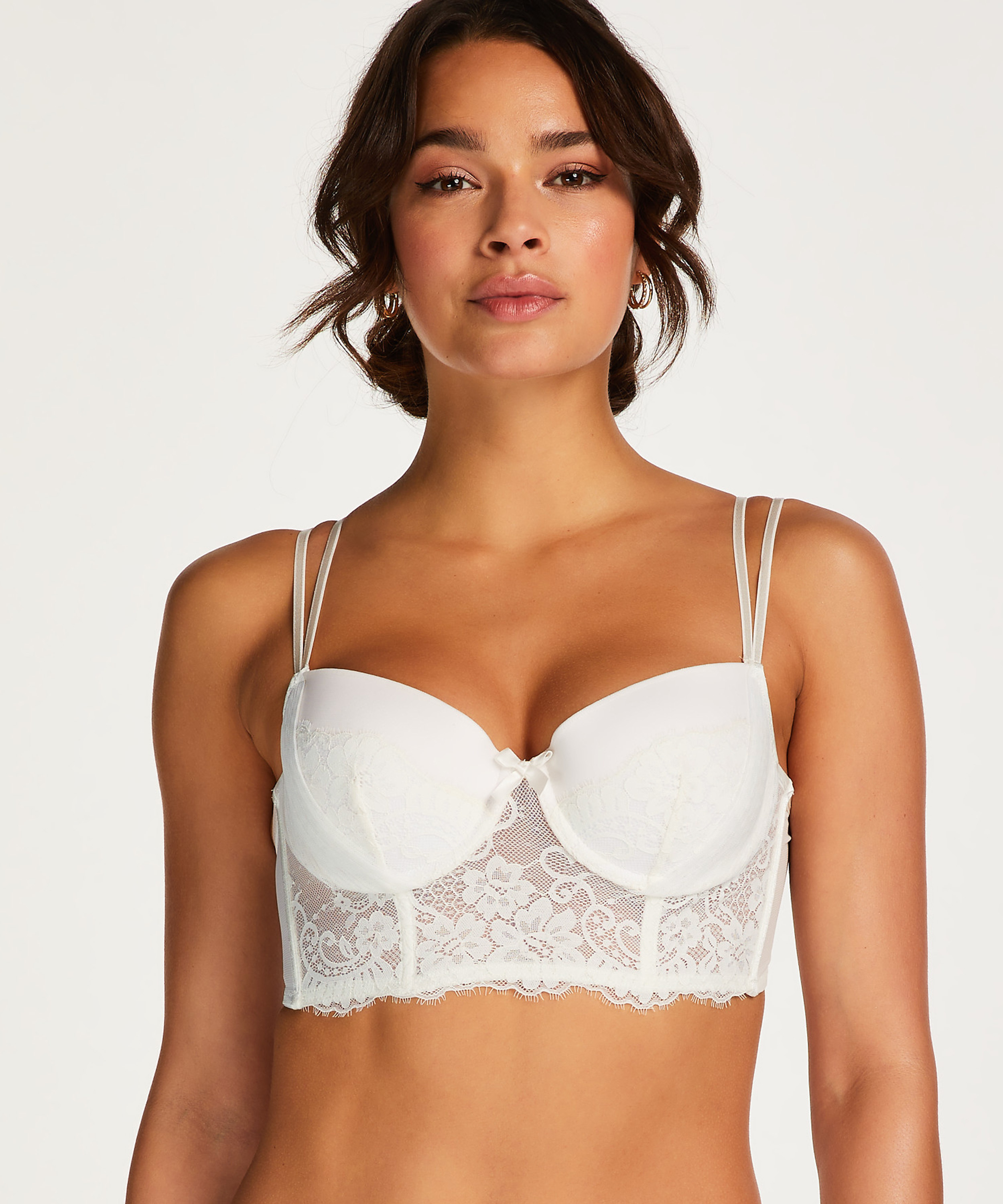 Soutien-gorge bustier préformé à armatures Catrin, Blanc, main