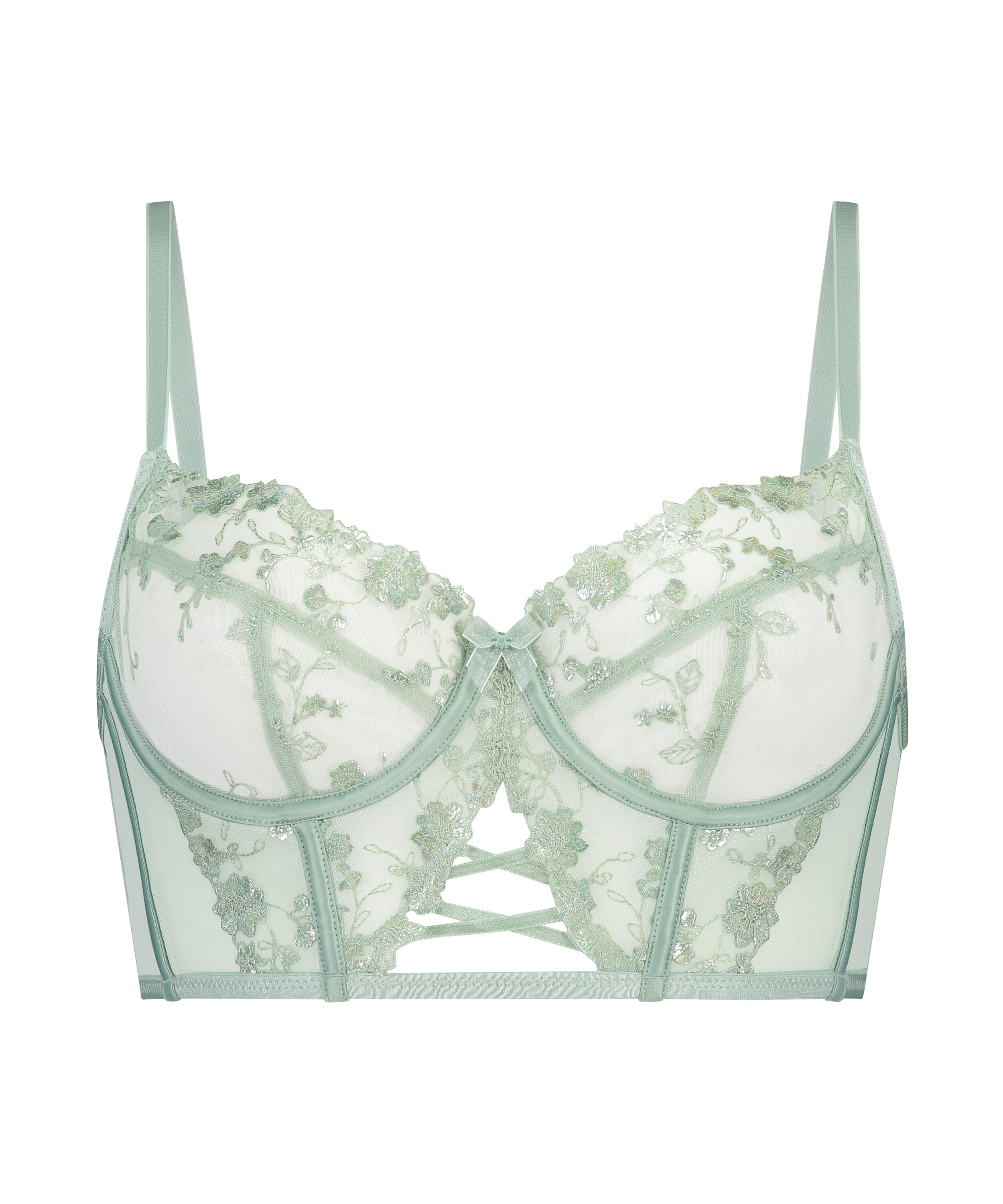 Soutien-gorge longline à armatures non préformé Lillia, Vert, main