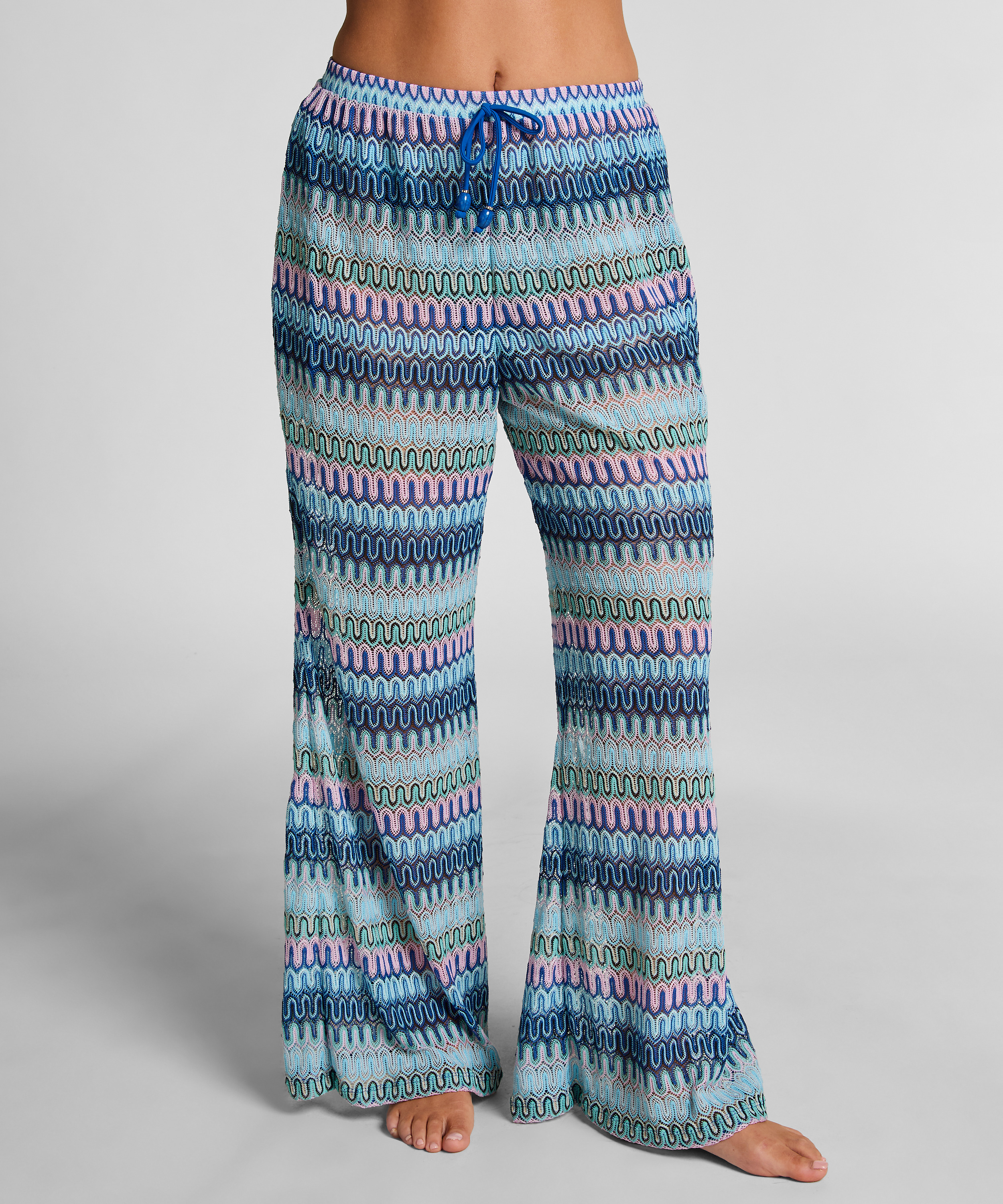 Pantalon en crochet Cali, Bleu, main