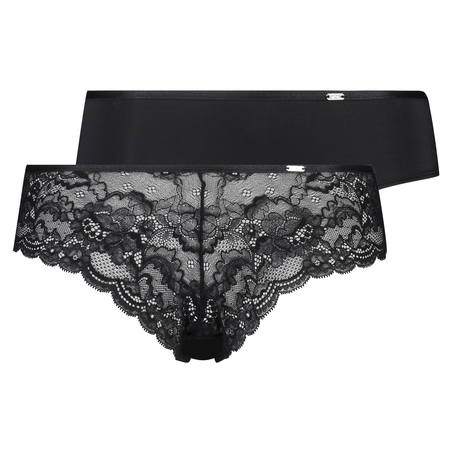 Lot de 2 slips brésiliens Angie, Noir