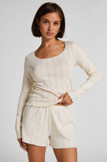 Hunkemöller Short en pointelle Blanc