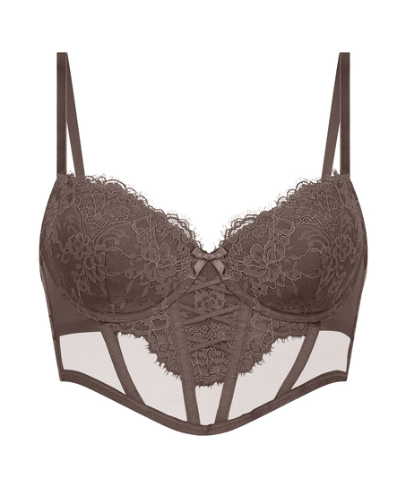 Soutien-gorge à armatures préformé longline Arabella, Marron