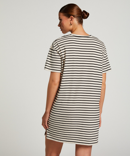 Chemise de nuit à col rond, Noir