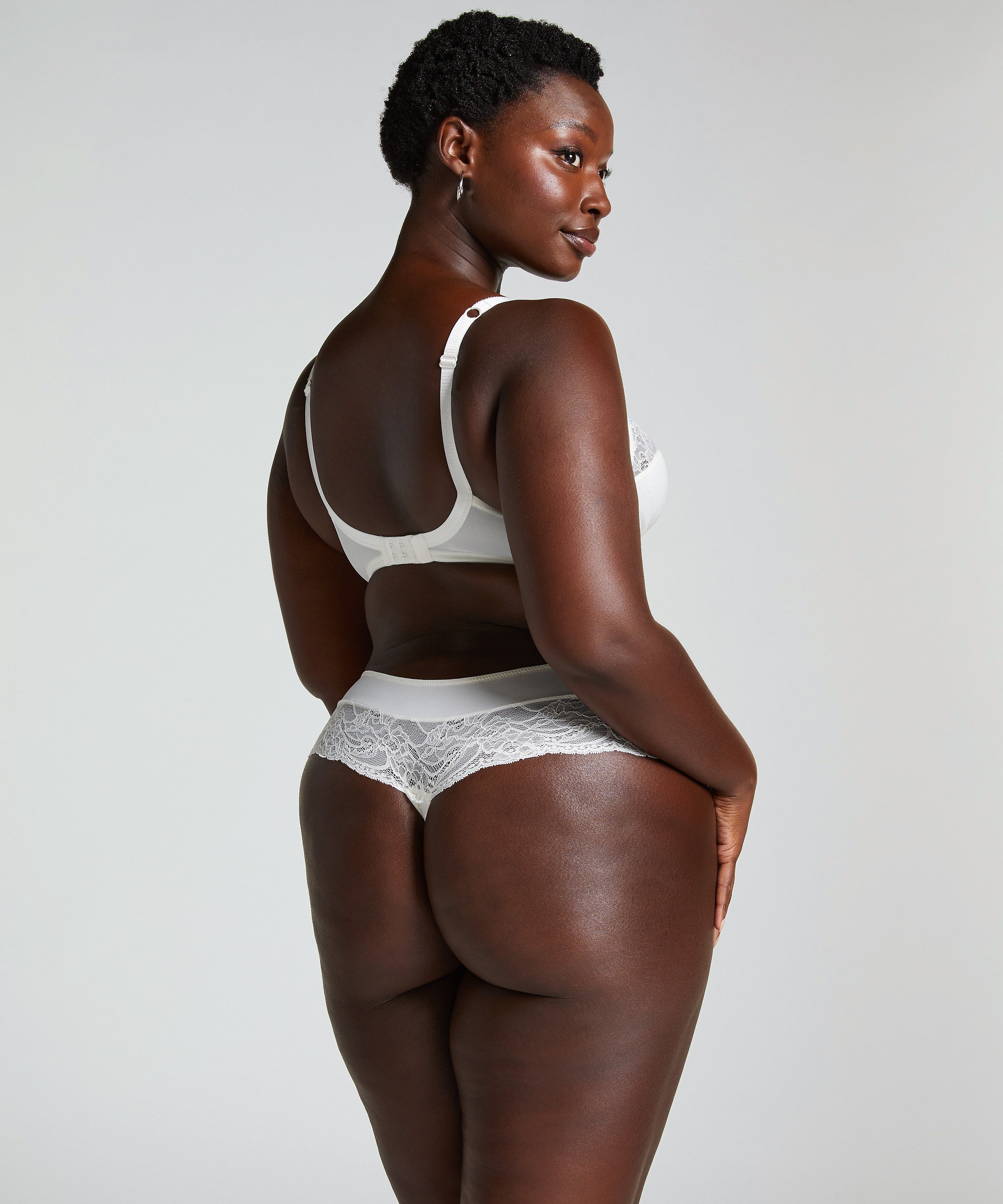 Boxer string Sophie, Blanc, main