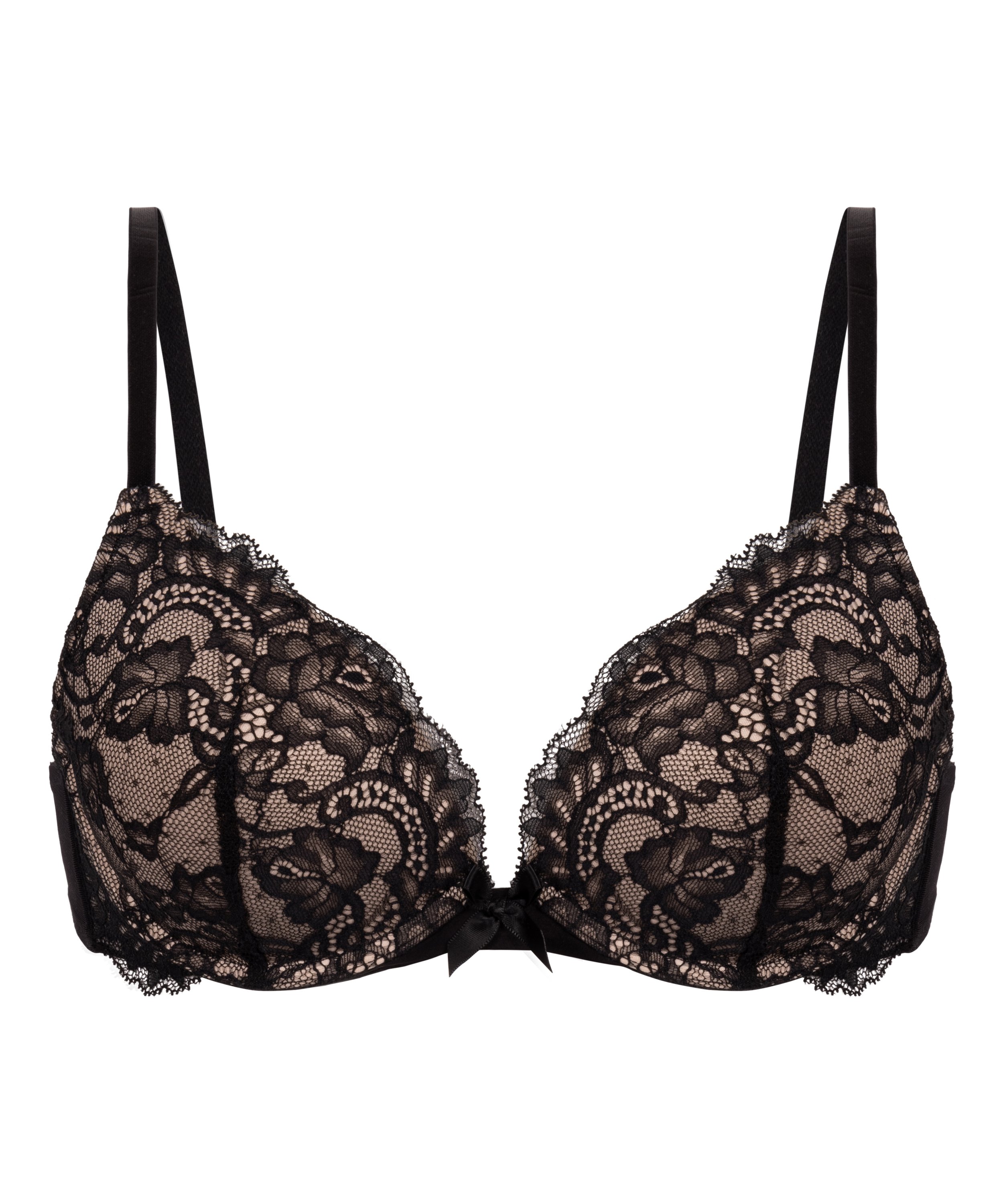 Soutien-gorge push-up à armatures préformé Teddy, Noir, main
