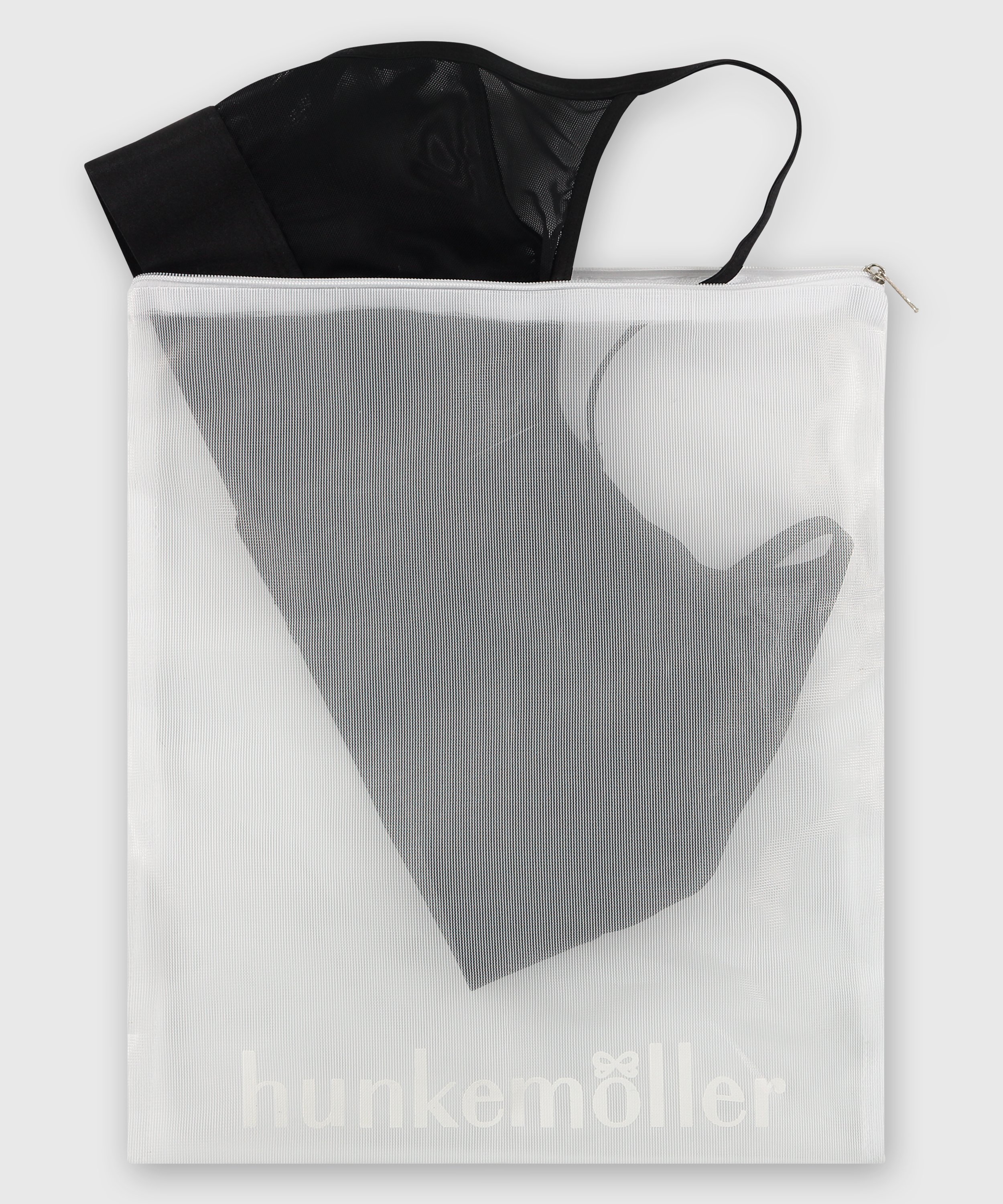 Filet lingerie fermeture éclair, Blanc, main