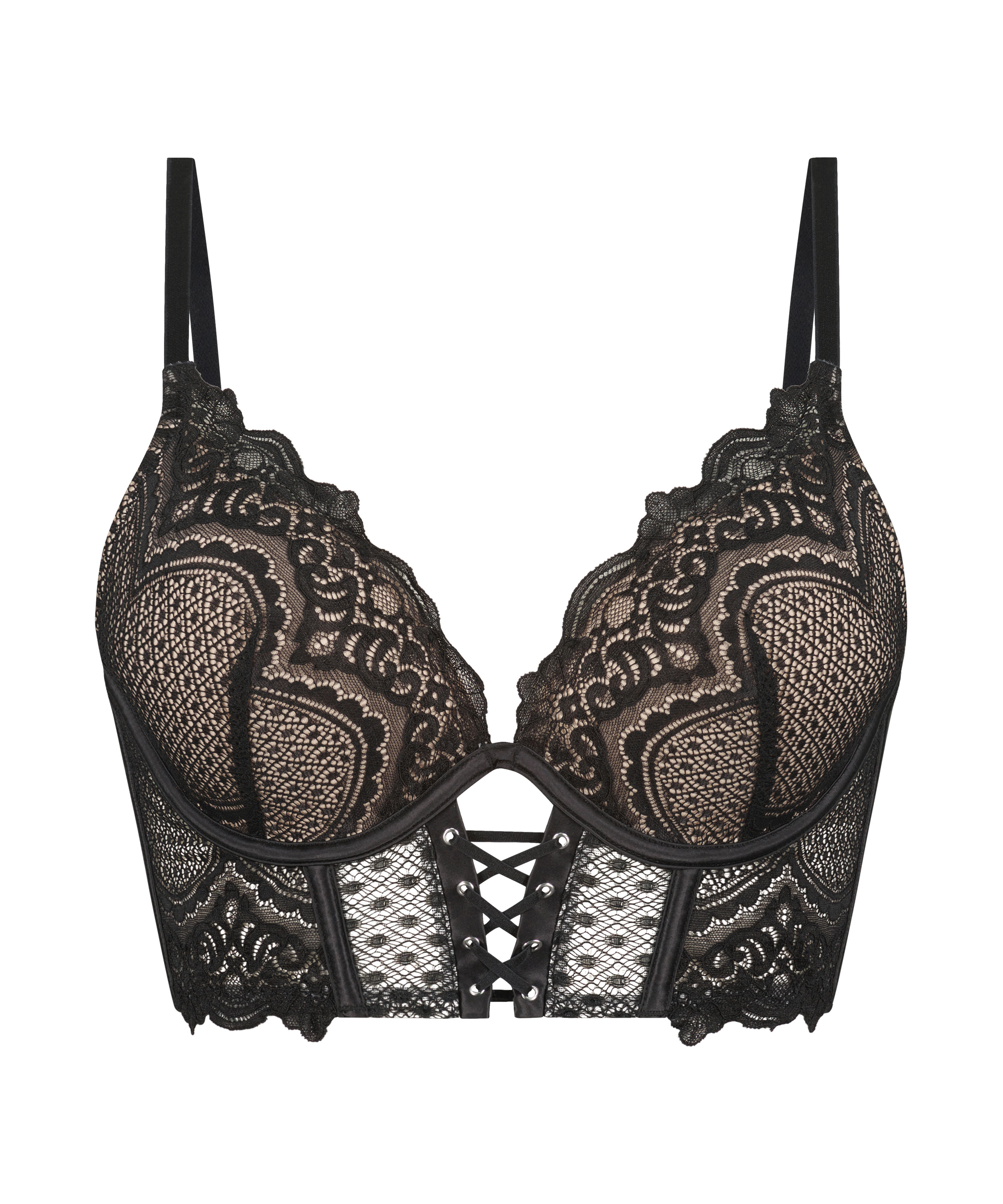 Soutien-gorge Push-Up bustier &agrave; armatures rembourr&eacute; Lotta, Noir, main