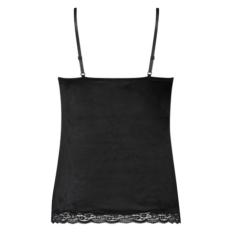 Camisole velours Dentelle, Noir