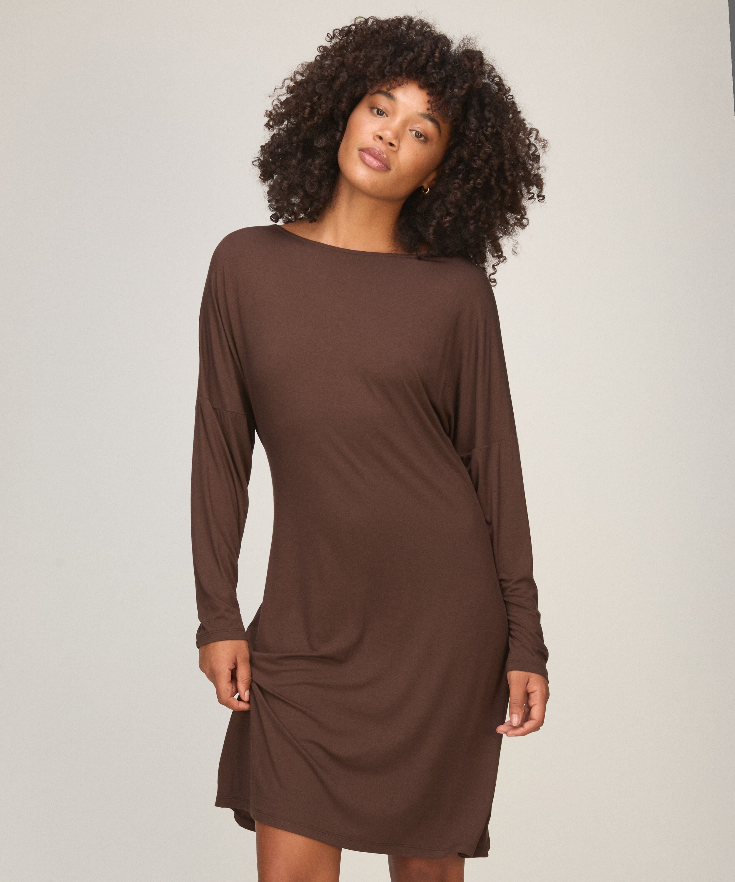 Chemise de Nuit Batwing, Marron Chemise de Nuit Batwing, Marron