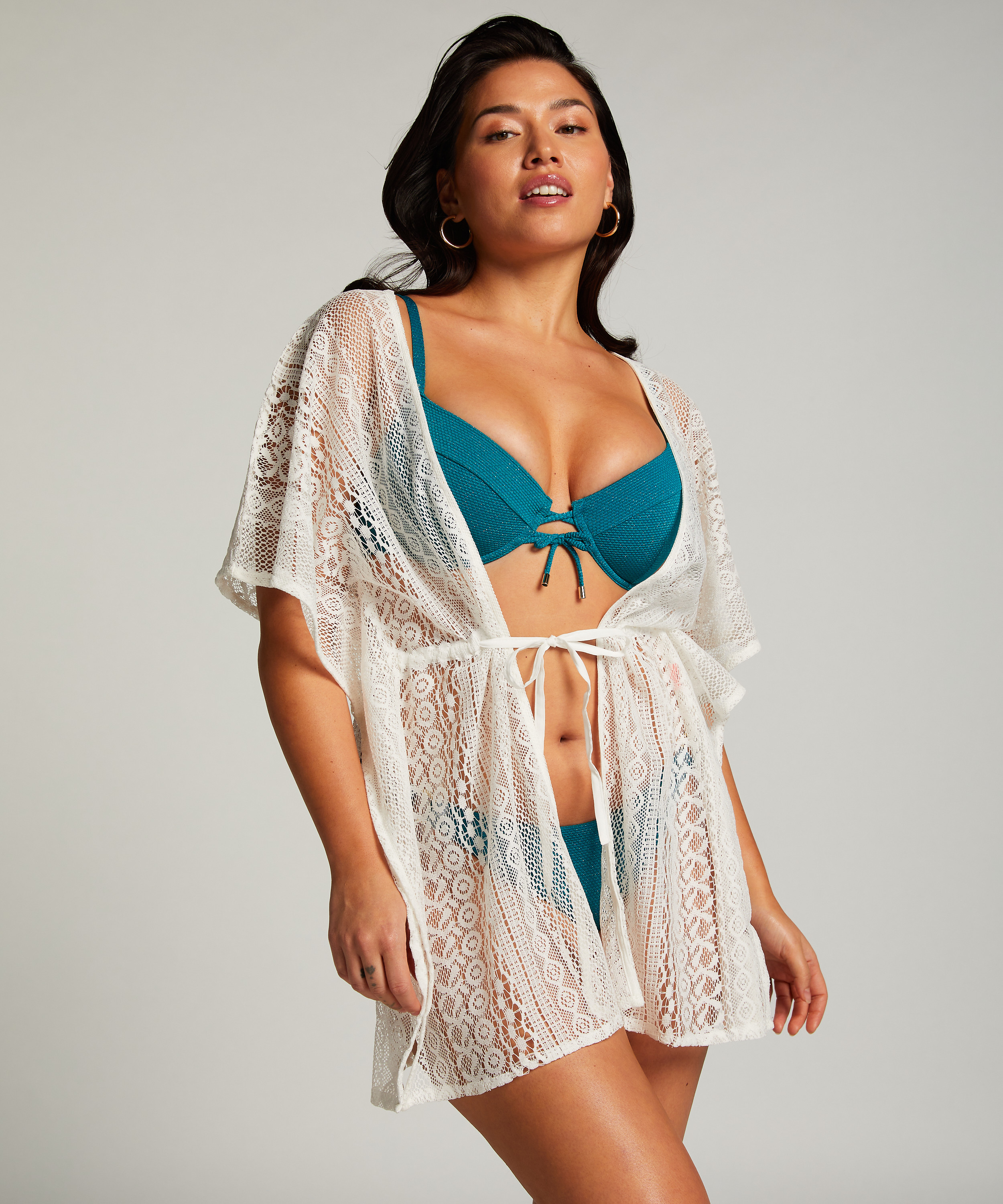 Caftan Plage, Blanc, main