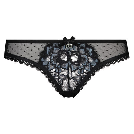 Slip br&eacute;silien taille haute Enchanted Doutzen, Noir