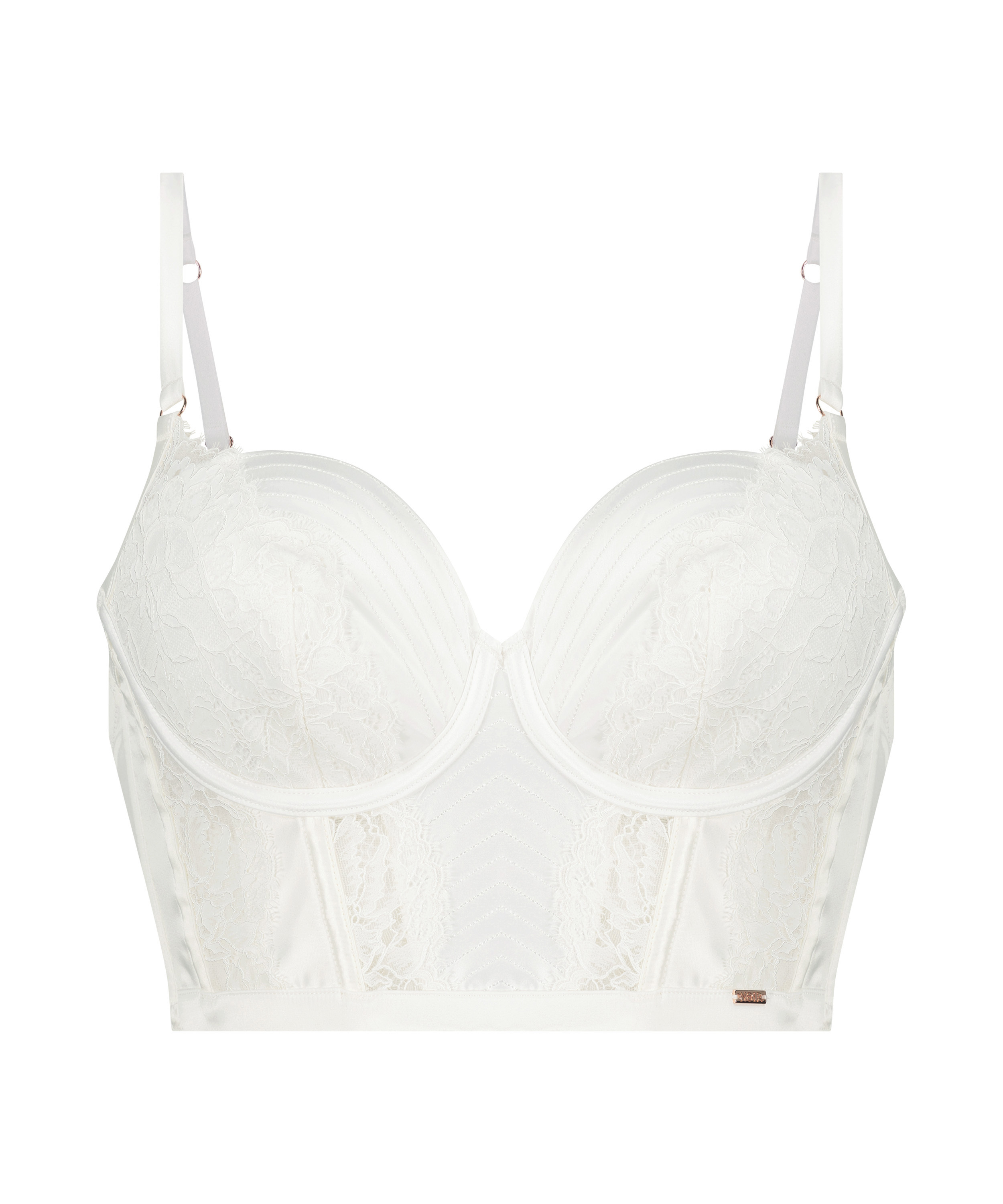 Soutien-gorge rembourré à armatures longline Zrika, Blanc, main