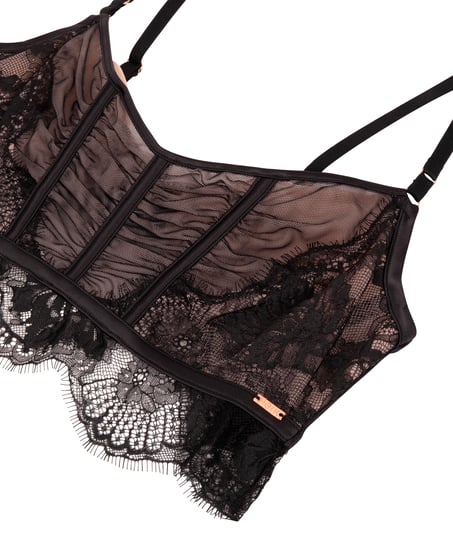 Soutien-gorge &agrave; armatures non-pr&eacute;form&eacute; longline Cynthia, Noir