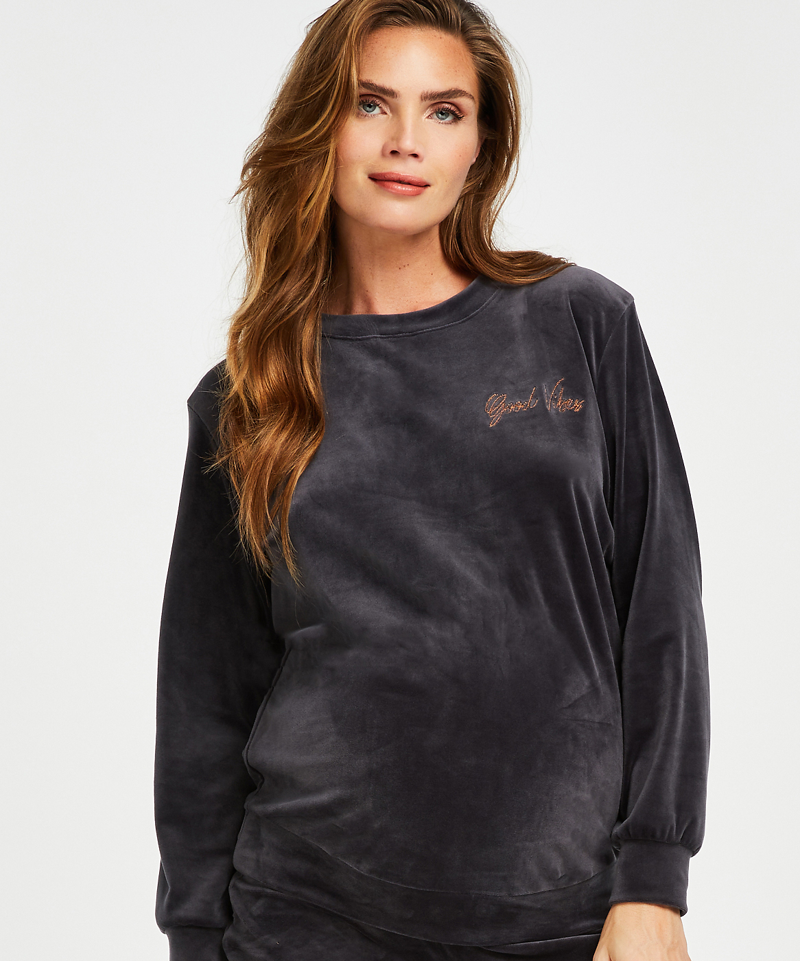 Top de grossesse Velours, Gris, main