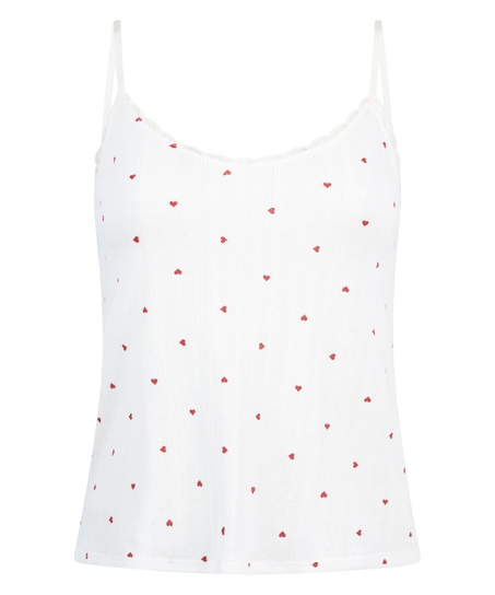 Top cami Lace, Blanc